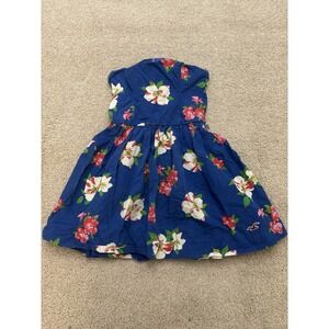 HOLLISTER Y2K Womens Floral Flower Summer Sun Dress Blue Size Medium